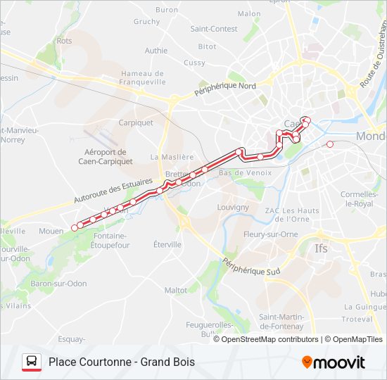 Plan de la ligne NOMAD 104 de bus