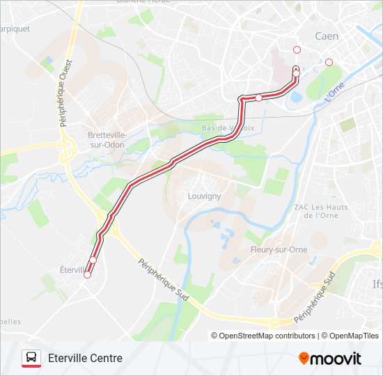 Plan de la ligne NOMAD 105 de bus
