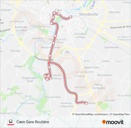 NOMAD 107 Bus Line Map