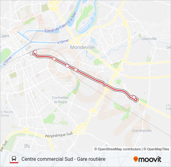 Plan de la ligne NOMAD 109 de bus