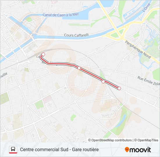 Plan de la ligne NOMAD 109 de bus