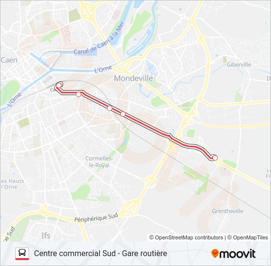 Plan de la ligne NOMAD 109 de bus