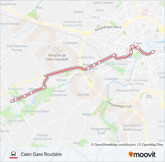 Plan de la ligne NOMAD 115 de bus