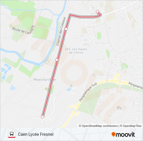Plan de la ligne NOMAD 117 de bus