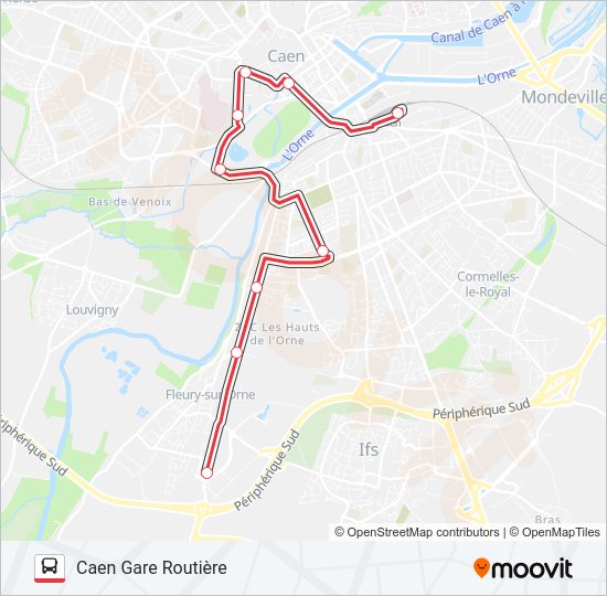 Plan de la ligne NOMAD 117 de bus