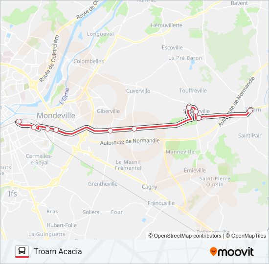 Plan de la ligne NOMAD 119 de bus