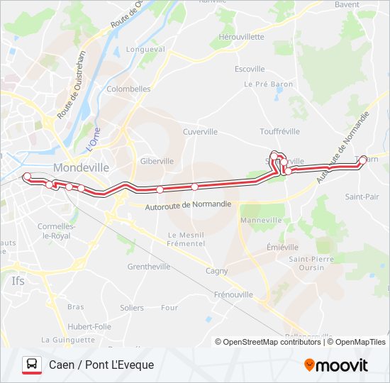 Plan de la ligne NOMAD 119 de bus