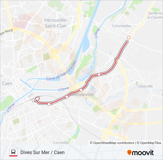 Plan de la ligne NOMAD 111A de bus