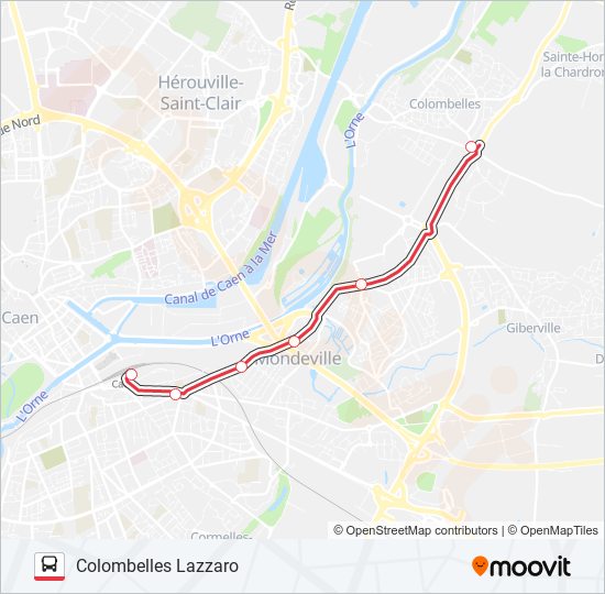 Plan de la ligne NOMAD 111R de bus