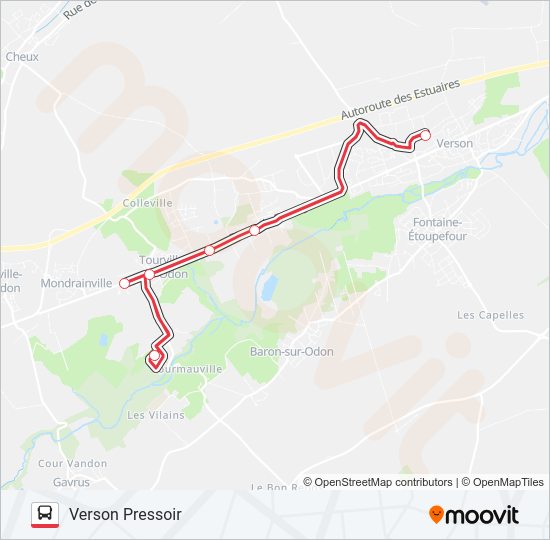 Plan de la ligne NOMAD 1801 de bus