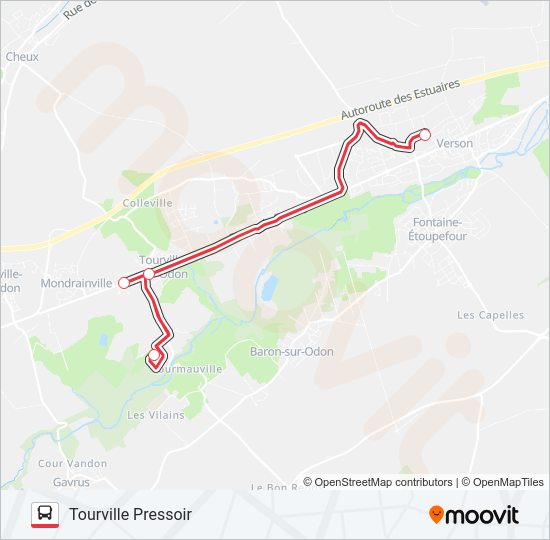 Plan de la ligne NOMAD 1801 de bus
