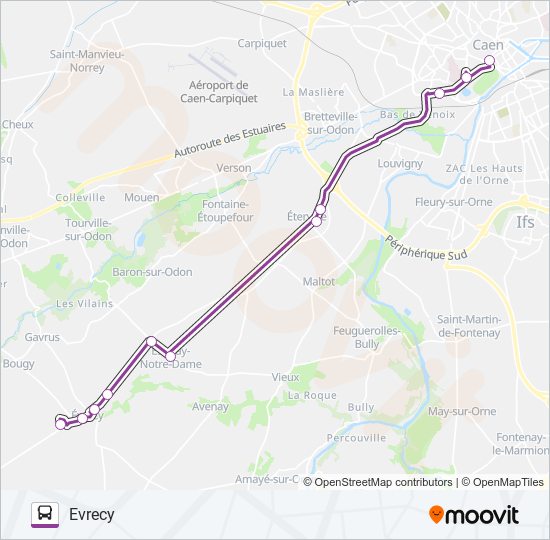 LIGNE 10 bus Line Map