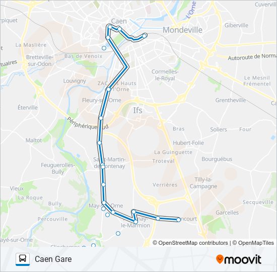 Plan de la ligne LIGNE 12 de bus