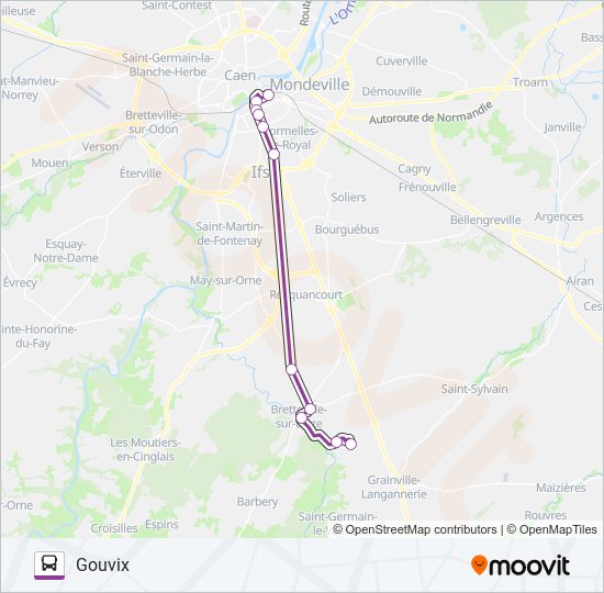 LIGNE 14 bus Line Map