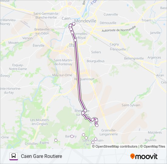 LIGNE 14 bus Line Map