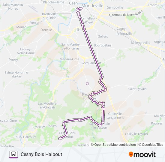 LIGNE 14 bus Line Map