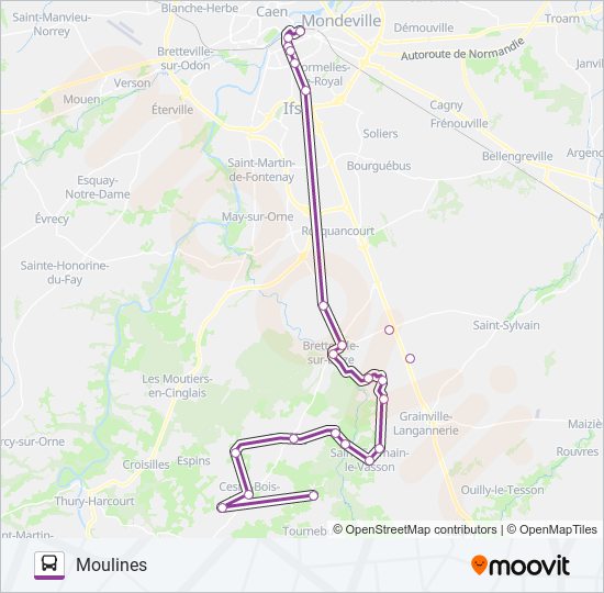 LIGNE 14 bus Line Map