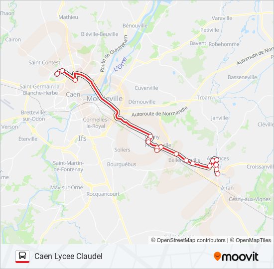 LIGNE 17 bus Line Map