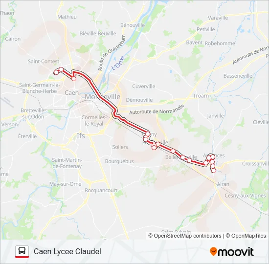 LIGNE 17 Bus Line Map