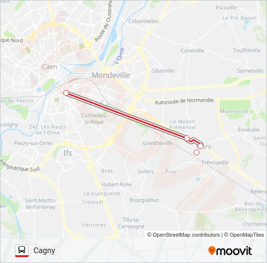 LIGNE 17 Bus Line Map