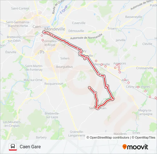 LIGNE 17 Bus Line Map