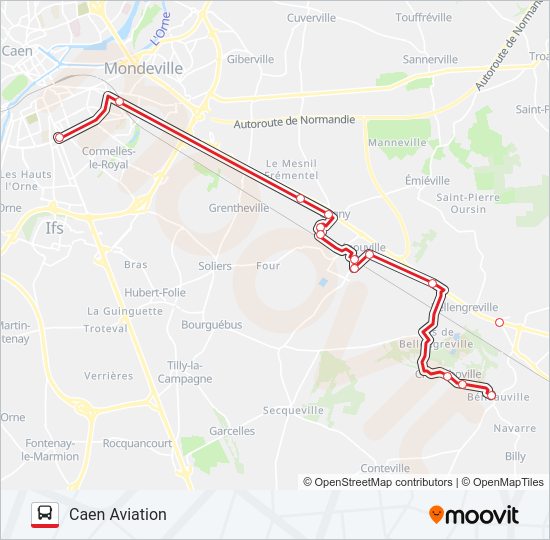 Plan de la ligne LIGNE 17 de bus