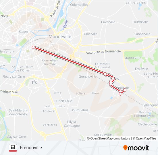 Plan de la ligne LIGNE 17 de bus