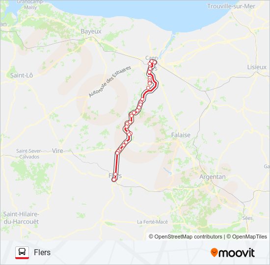 Plan de la ligne LIGNE 34 de bus