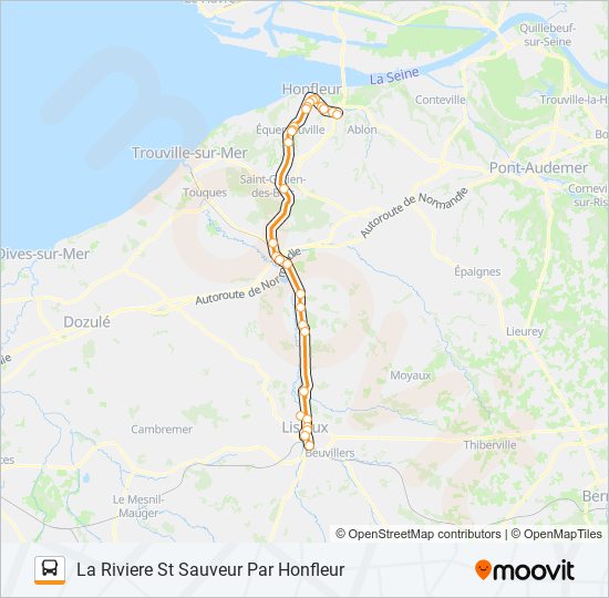 Plan de la ligne LIGNE 50 de bus