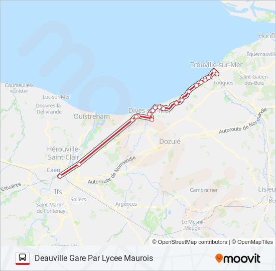 Plan de la ligne LIGNE 120 de bus