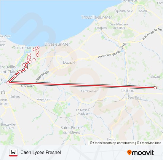 Plan de la ligne LIGNE 120 de bus