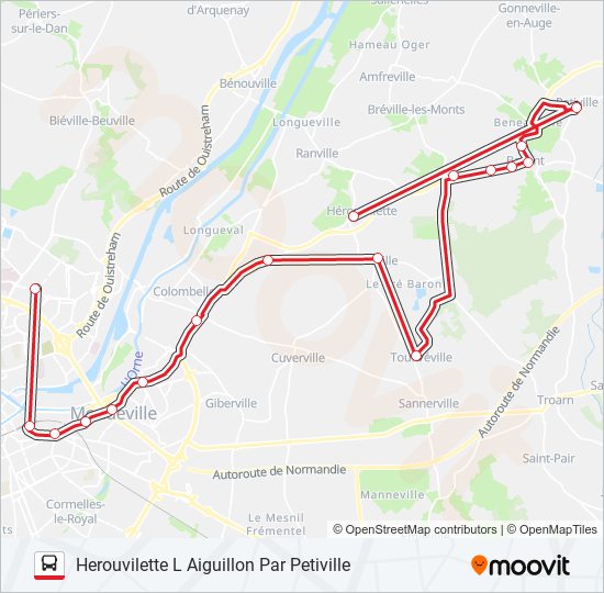 Plan de la ligne LIGNE 120 de bus