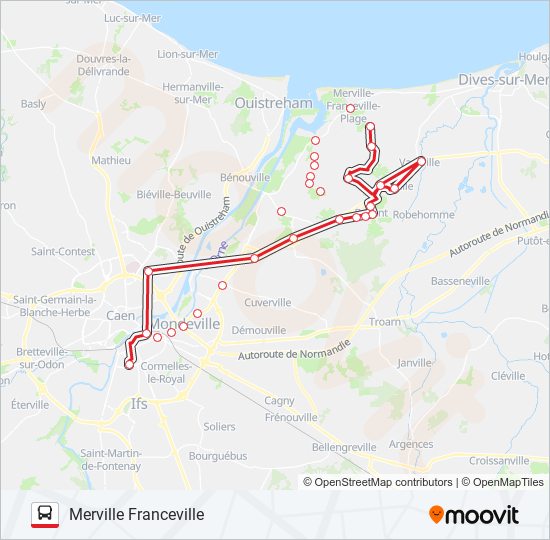 Plan de la ligne LIGNE 120 de bus