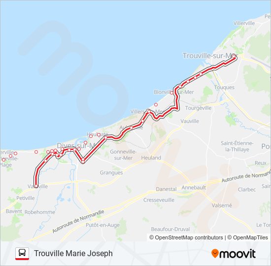 Plan de la ligne LIGNE 120 de bus