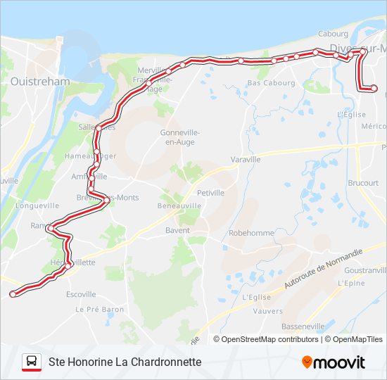 Plan de la ligne LIGNE 120 de bus