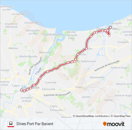 Plan de la ligne LIGNE 120 de bus