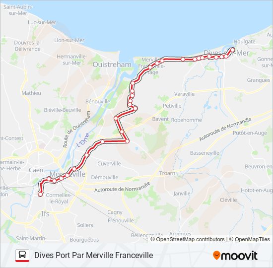 Plan de la ligne LIGNE 120 de bus