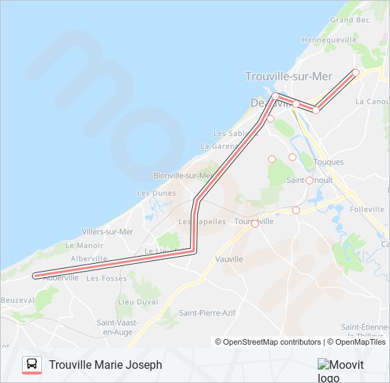 Plan de la ligne LIGNE 121 de bus