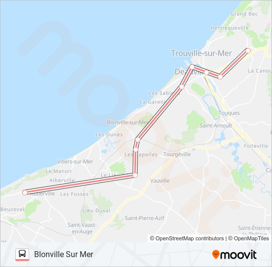 Plan de la ligne LIGNE 121 de bus