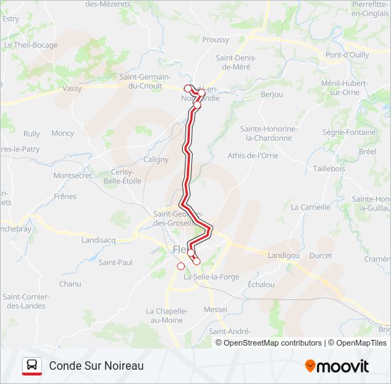 Plan de la ligne LIGNE 134 de bus