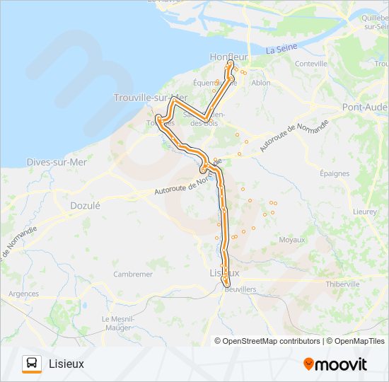 Plan de la ligne LIGNE 150 de bus