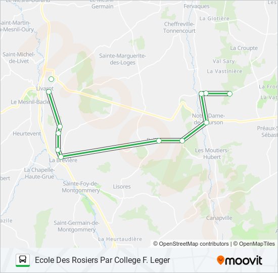 Plan de la ligne LIGNE 153 de bus