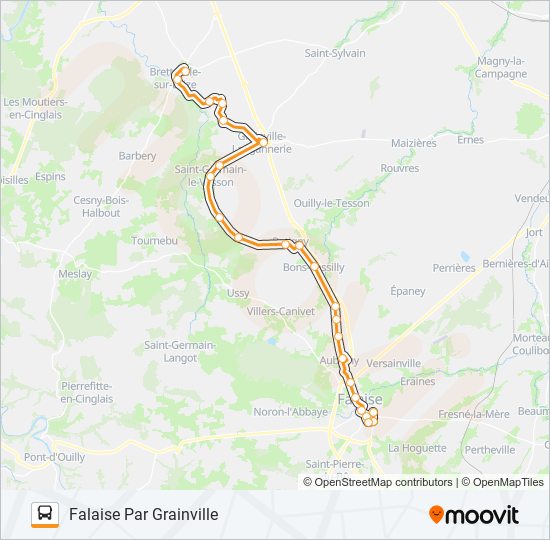 Plan de la ligne LIGNE 160 de bus