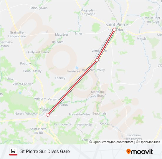 Plan de la ligne LIGNE 162 de bus
