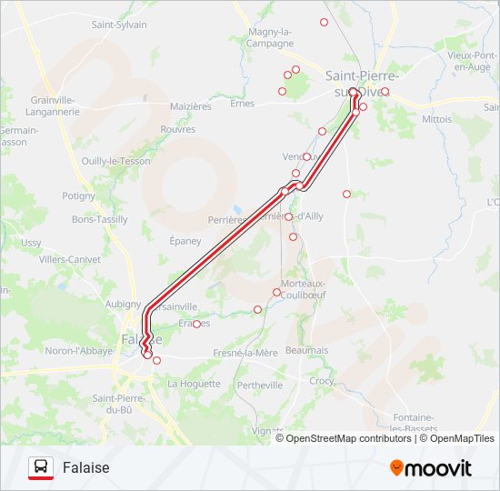 Plan de la ligne LIGNE 162 de bus