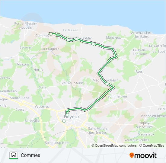 Plan de la ligne LIGNE 170 de bus