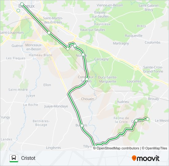 Plan de la ligne LIGNE 172 de bus