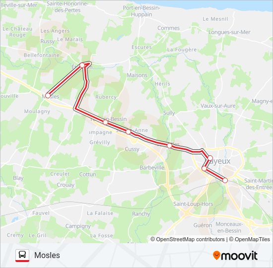 Plan de la ligne LIGNE 176 de bus