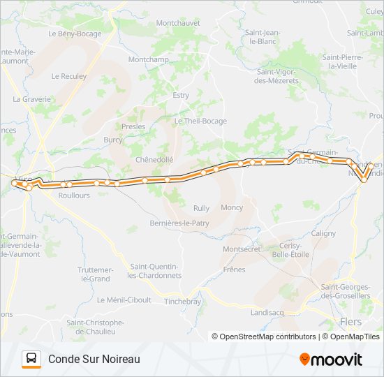 Plan de la ligne LIGNE 181 de bus