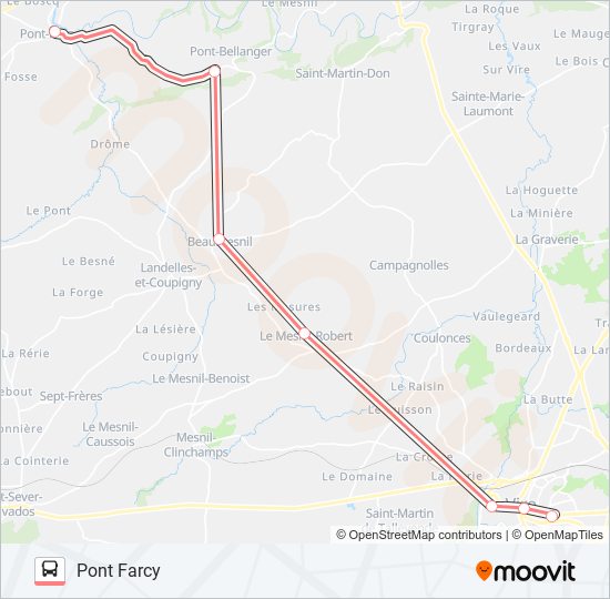 Plan de la ligne LIGNE 188 de bus